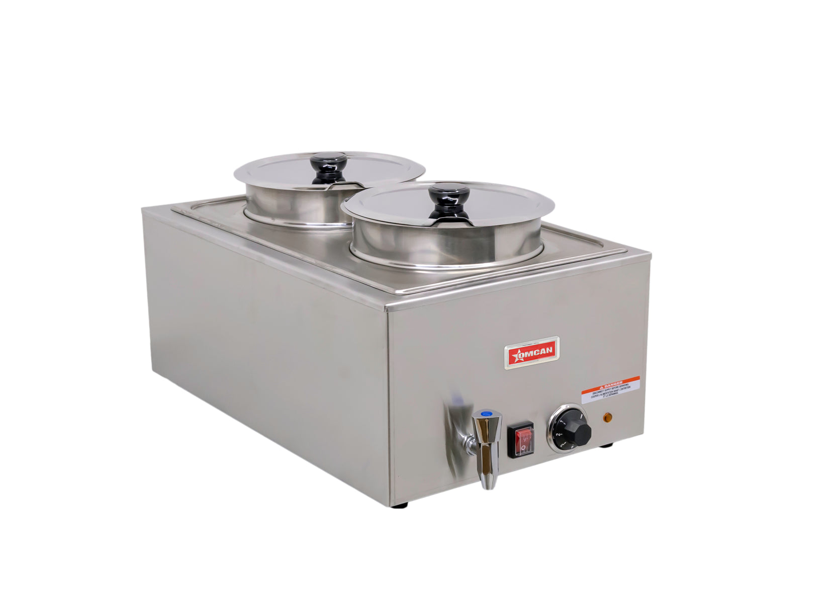 Omcan FW-CN-0016 Double Well Countertop Food Warmer, 8L (8 Qt) per container, 1,200W