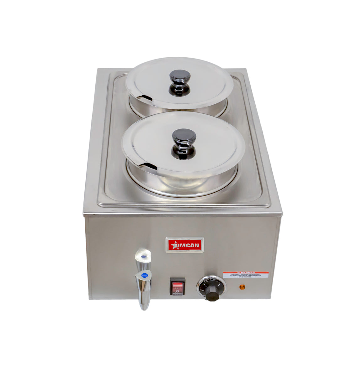 Omcan FW-CN-0016 Double Well Countertop Food Warmer, 8L (8 Qt) per container, 1,200W