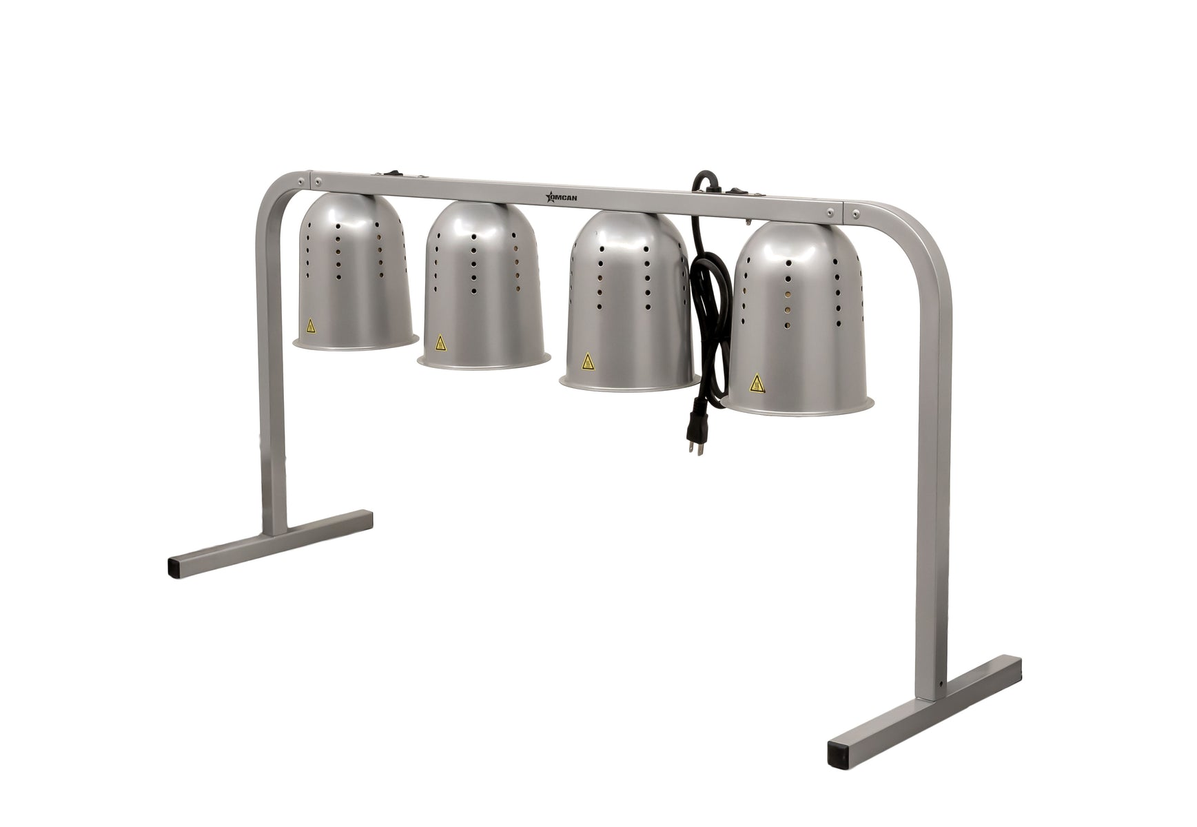 Omcan FW-CN-1000 44 In. Freestanding Heat Lamp, 4-Bulb (1,000W), Aluminum Construction, Adjustable Height