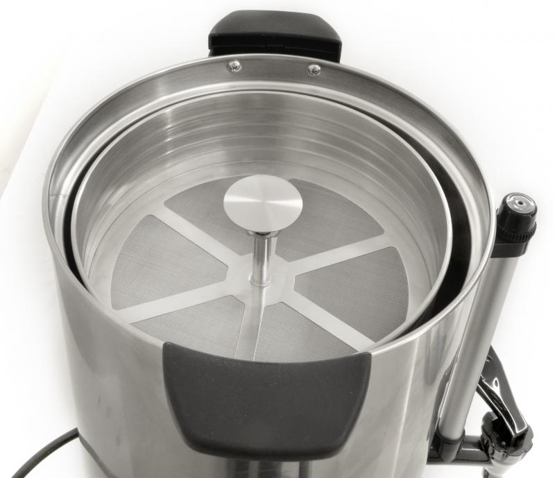 Omcan CM-CN-0089 13.2L (3.5 Gal.) Coffee Percolator, 89-Cup Capacity, Stainless Steel Double Wall