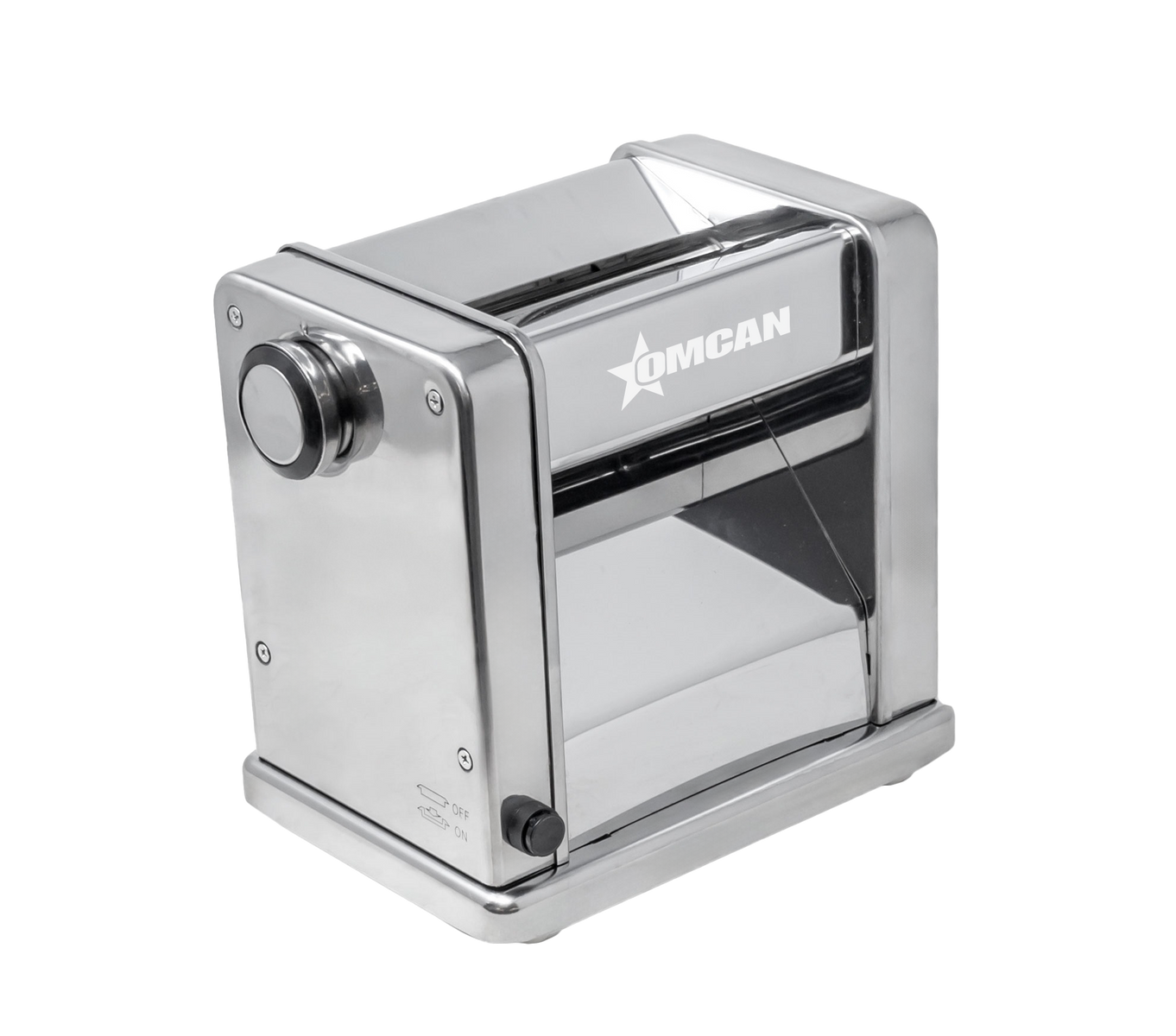 Omcan PM-CN-0150N-S 9 In. Electric Pasta Sheeter with 3 Cutters, 60W, Carbon Steel Rollers, Silver