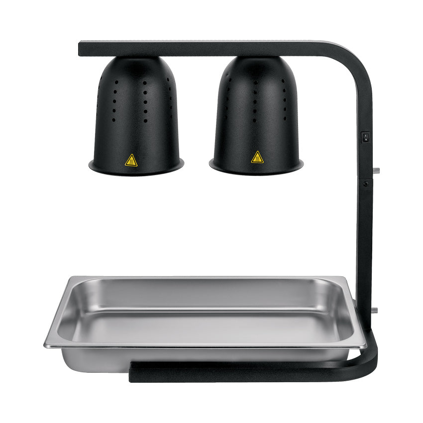 Omcan FW-CN-0533-B 20 In. Dual Bulb Heat Lamp, 500W (2 x 250W), Adjustable Height, Black