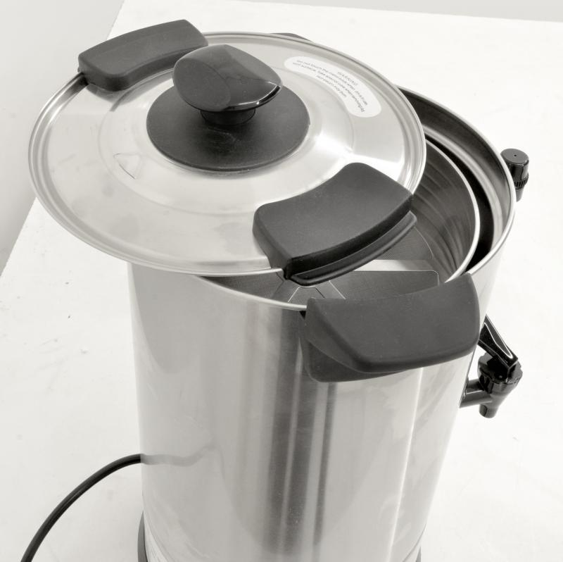 Omcan CM-CN-0043 6.3L (1.66 Gal.) Coffee Percolator, 43-Cup Capacity, Stainless Steel Double Wall
