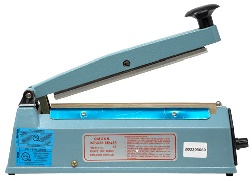 Omcan SE-CN-0203 8 In. Impulse Sealer, 0.08 in. Seal Width, Adjustable Timer