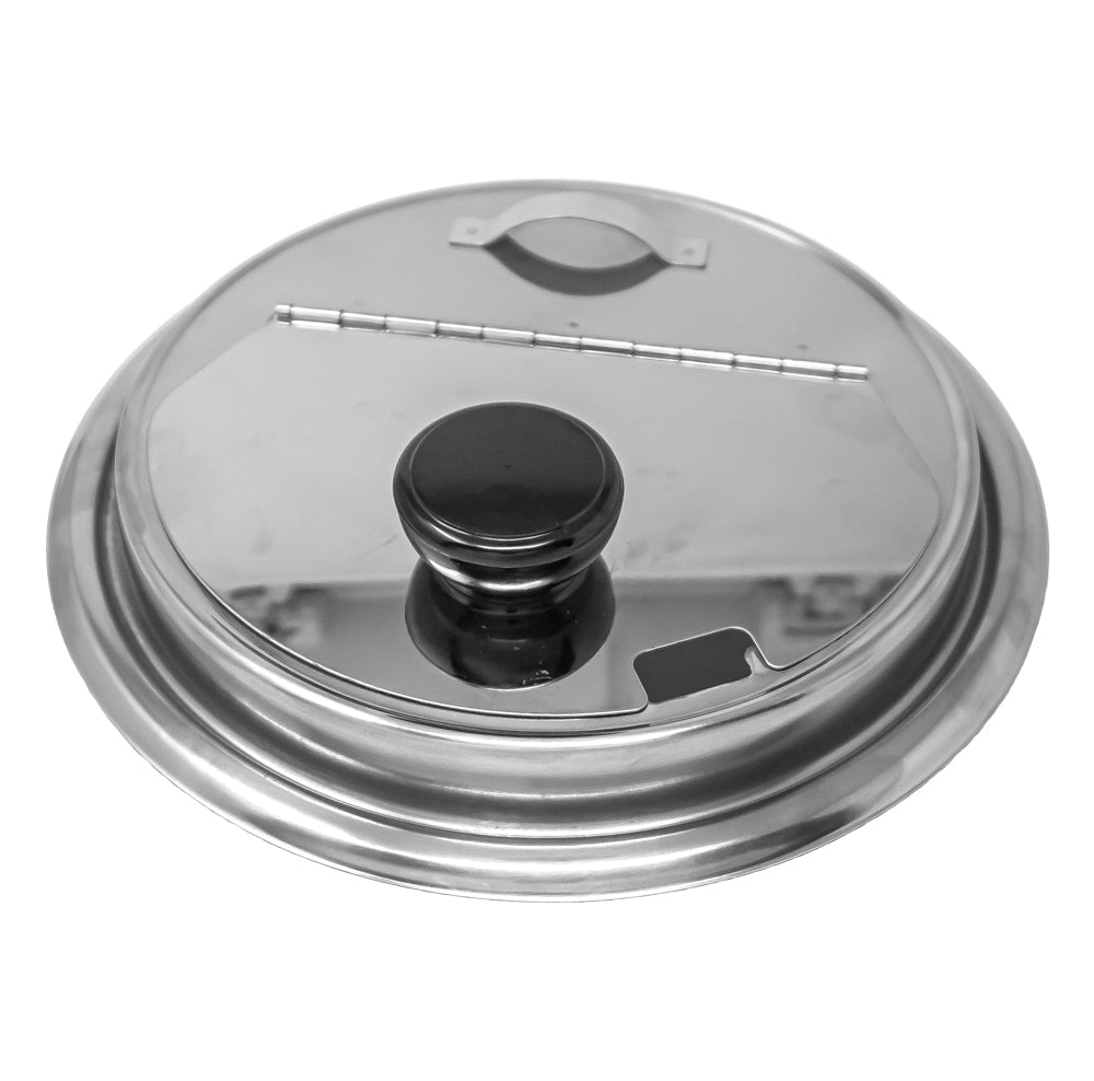 Omcan FW-CN-0010 13 In. Soup Kettle, 10.6 Qt, Black Powder Coated, Stainless Steel Lid