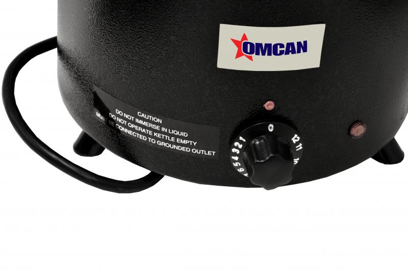 Omcan FW-CN-0006 10 In. 6 QT Soup Kettle, Black Exterior, Adjustable Thermostat, Stainless Steel Lid
