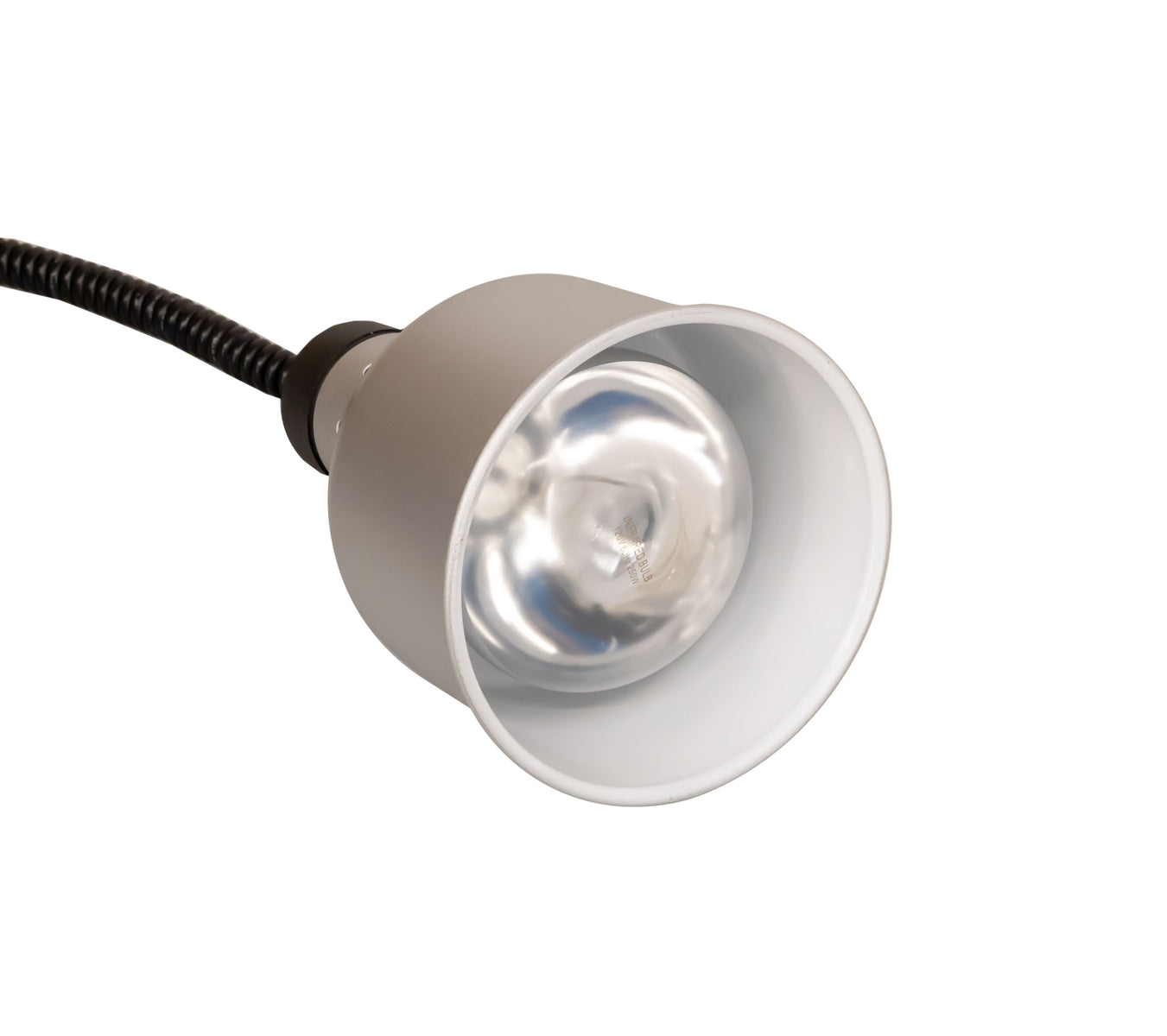 Omcan FW-CN-0170S Ceiling Mount Heat Lamp, Silver Round Dome Shade, 250W, Retractable Cord 30" to 80"