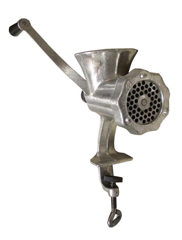 Omcan 21792 #10 Cast Iron Manual Meat Grinder, Clamp Style, Light-Duty