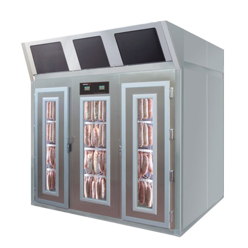 Omcan 45487 100" Stagionello Curing Cabinet, 200+600 Kg Capacity, Industrial Refrigeration, ClimaTouch, Fumotic, Stainless Steel