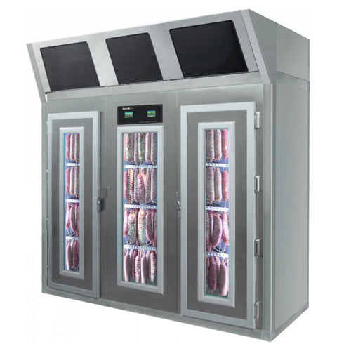 Omcan 45485 100" Stagionello Curing Cabinet, 100+300 Kg Capacity, Industrial Refrigeration, ClimaTouch, Fumotic, Stainless Steel