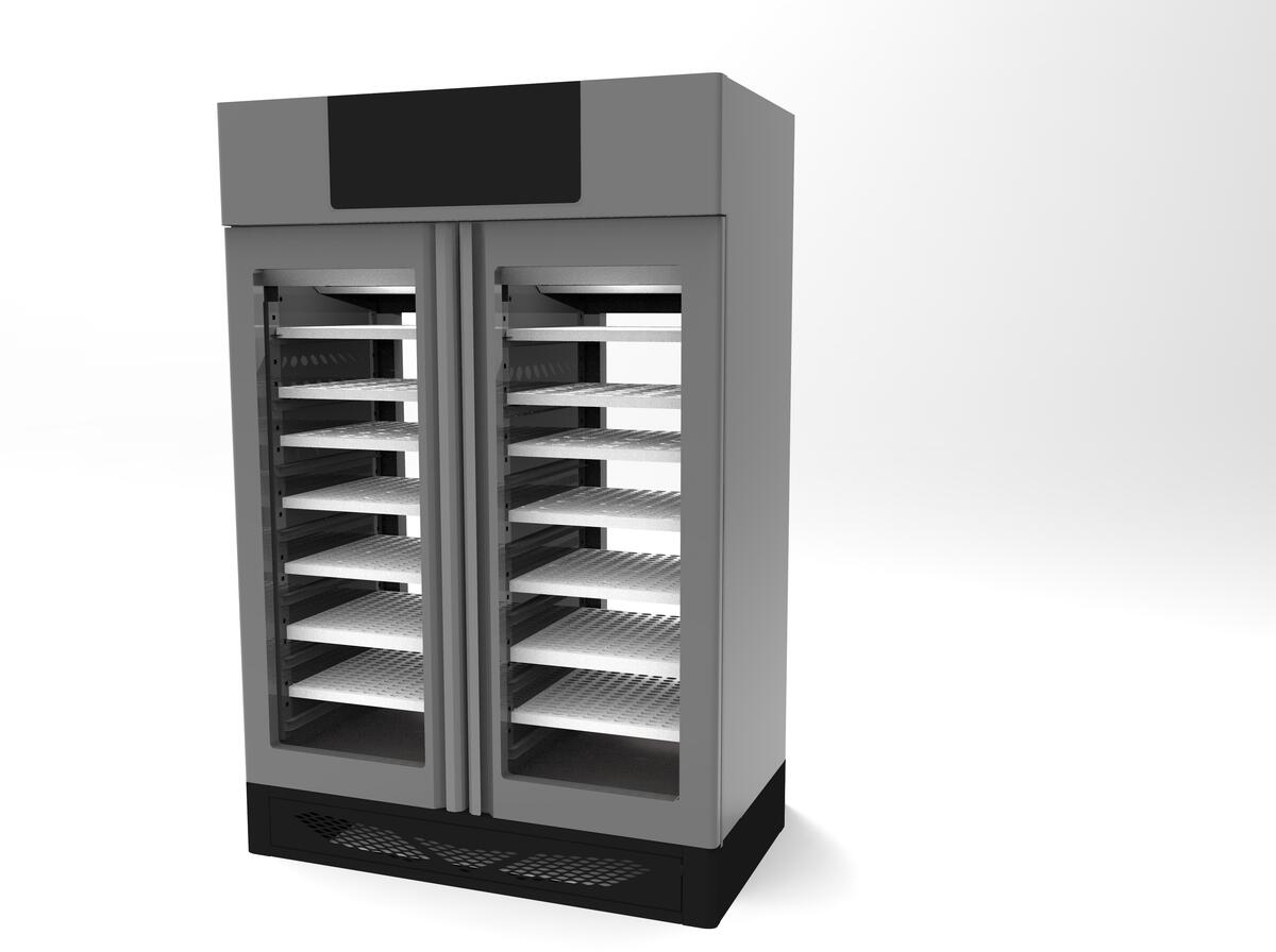 Omcan 45520 Affinacheese® STGTWITFO Twin-Chamber Cheese Drying Cabinet, 220 + 220 lb Capacity, Stainless Steel