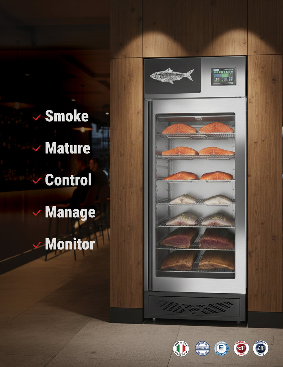 Omcan 49003 Pesciugatore® PES1504.0 Fish Curing Cabinet, 330 lb Capacity, Stainless Steel