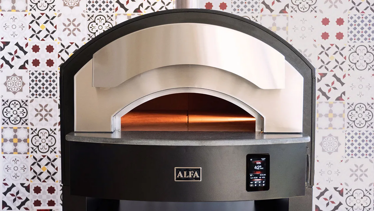 Omcan PE-IT-0004-E Alfa Zeno 4-Pizza Electric Deck Oven, Stainless Steel, Touchscreen, 240V/3Ph