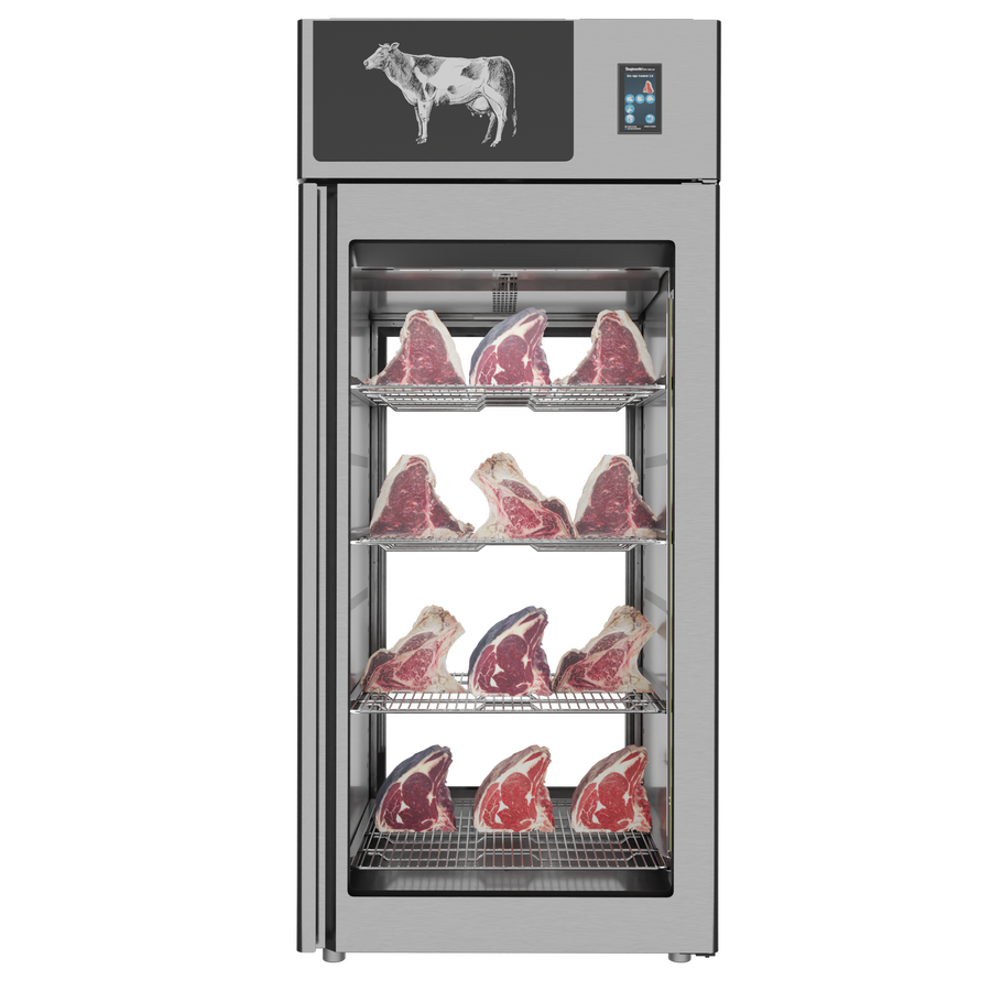 Omcan 48041 29" Stagionello 3.0 900L Dry Aging Cabinet, 2-Glass View, Stainless Steel, Humidity Management