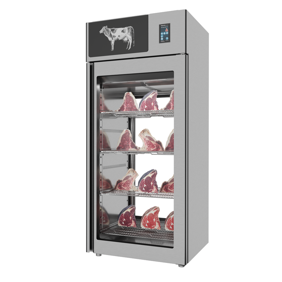 Omcan 48041 29" Stagionello 3.0 900L Dry Aging Cabinet, 2-Glass View, Stainless Steel, Humidity Management