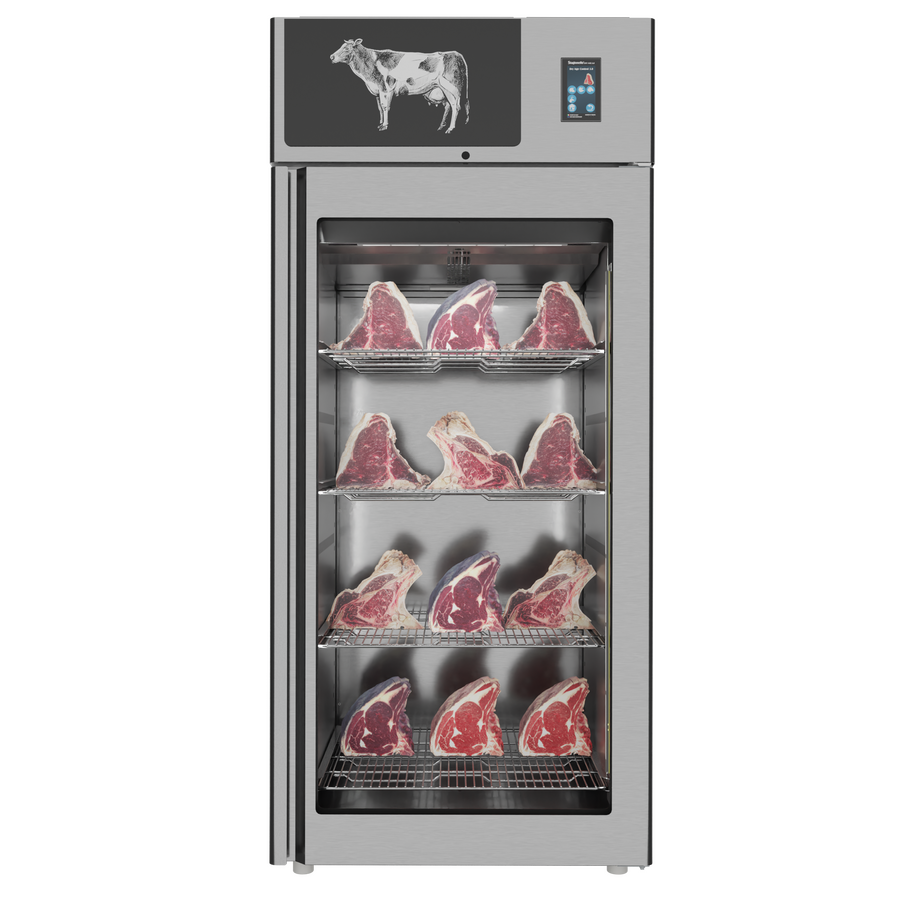 Omcan 48040 29" Stagionello 3.0 900L Dry Aging Cabinet, Standard Glass Door, Stainless Steel, Humidity Management
