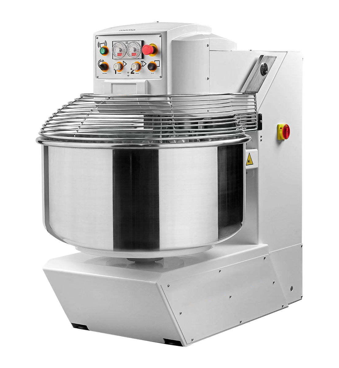 Omcan 44269 107 Qt Heavy-Duty Spiral Dough Mixer, 2-Speed, Tilting Head, Stainless Steel
