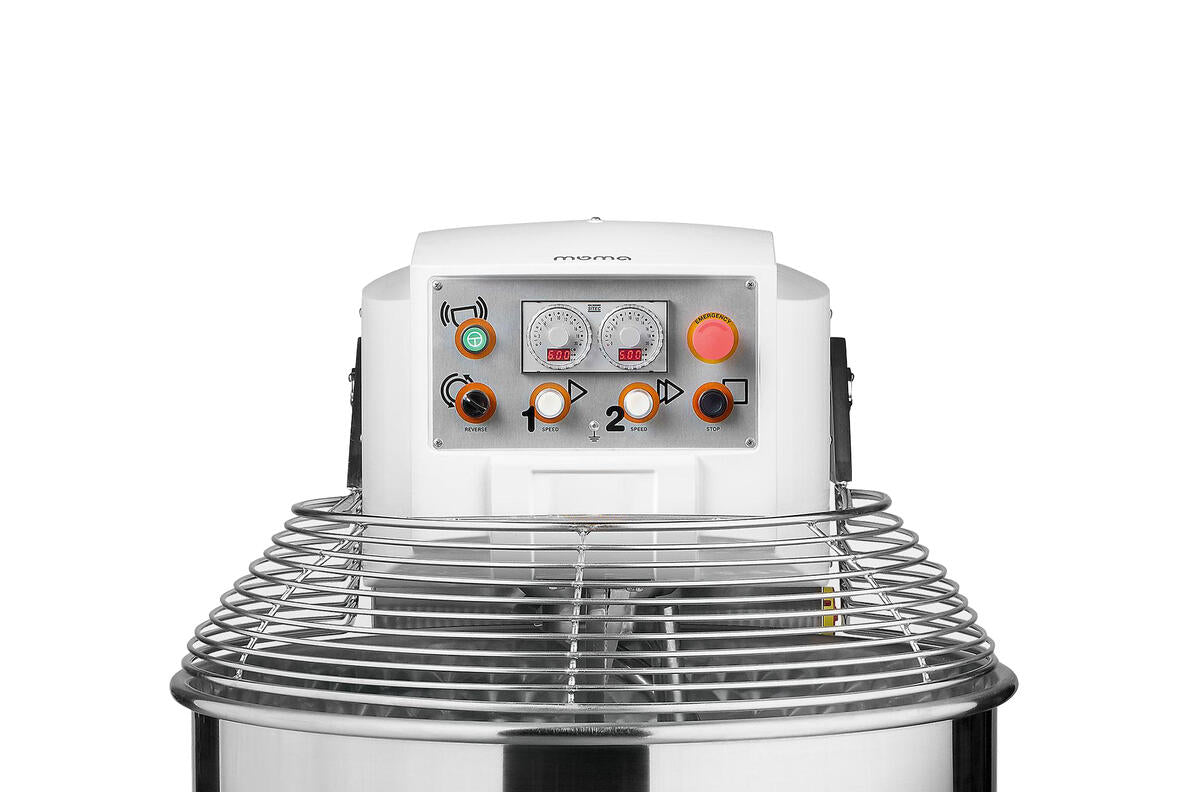 Omcan 44269 107 Qt Heavy-Duty Spiral Dough Mixer, 2-Speed, Tilting Head, Stainless Steel