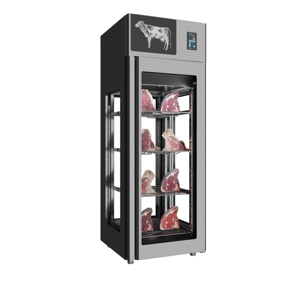 Omcan 48039 29 In. Stagionello 700L Dry Age Cabinet, 4-Glass View, Technology 2.0, Full Display
