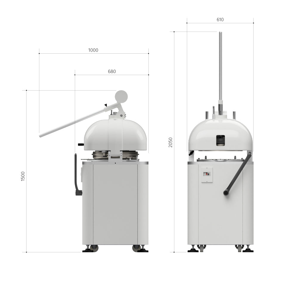 Omcan BE-IT-15M-1P Vitella 15-Division Manual Bun Divider, 3-Lever Mechanical, 220V/1Ph