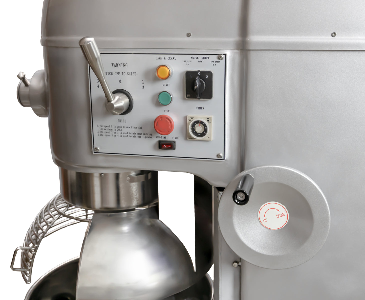 Omcan MX-CN-0060-U 60 qt Stainless Steel Planetary Mixer, 4-Speed, 115V/1Ph, #12 Hub
