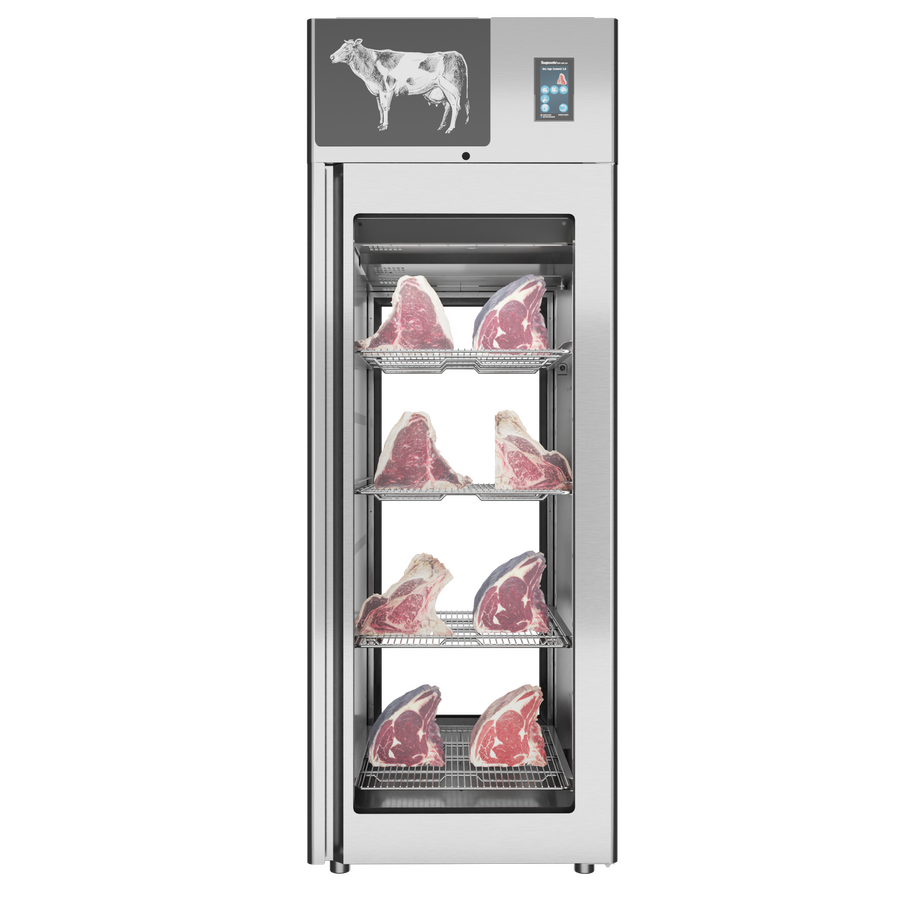 Omcan 48038 29 In. Stagionello 700L Dry Age Cabinet, 2-Glass View, Technology 3.0, Dry Age Control Touchscreen