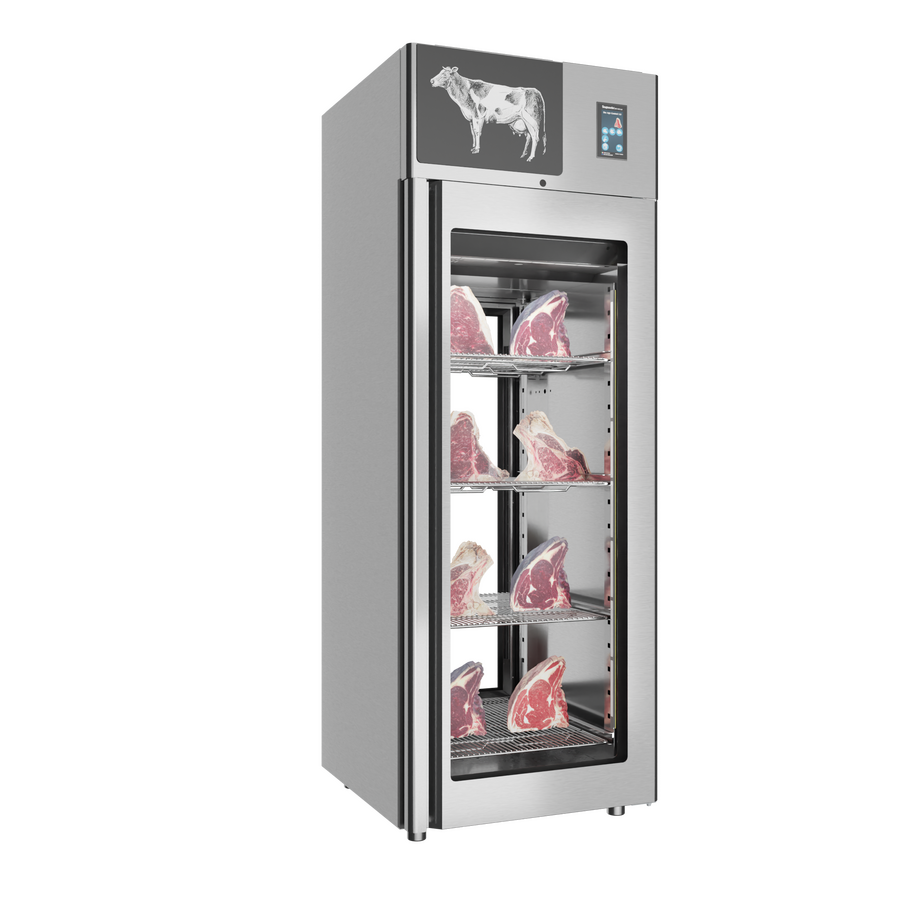 Omcan 48038 29 In. Stagionello 700L Dry Age Cabinet, 2-Glass View, Technology 3.0, Dry Age Control Touchscreen