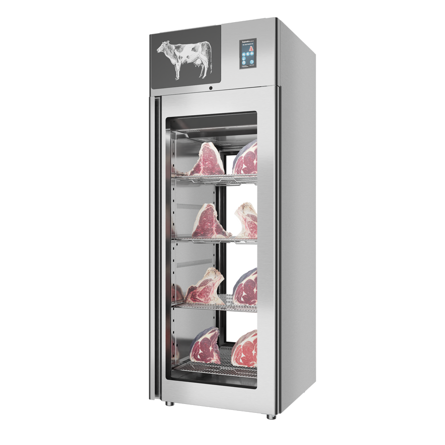 Omcan 48038 29 In. Stagionello 700L Dry Age Cabinet, 2-Glass View, Technology 3.0, Dry Age Control Touchscreen