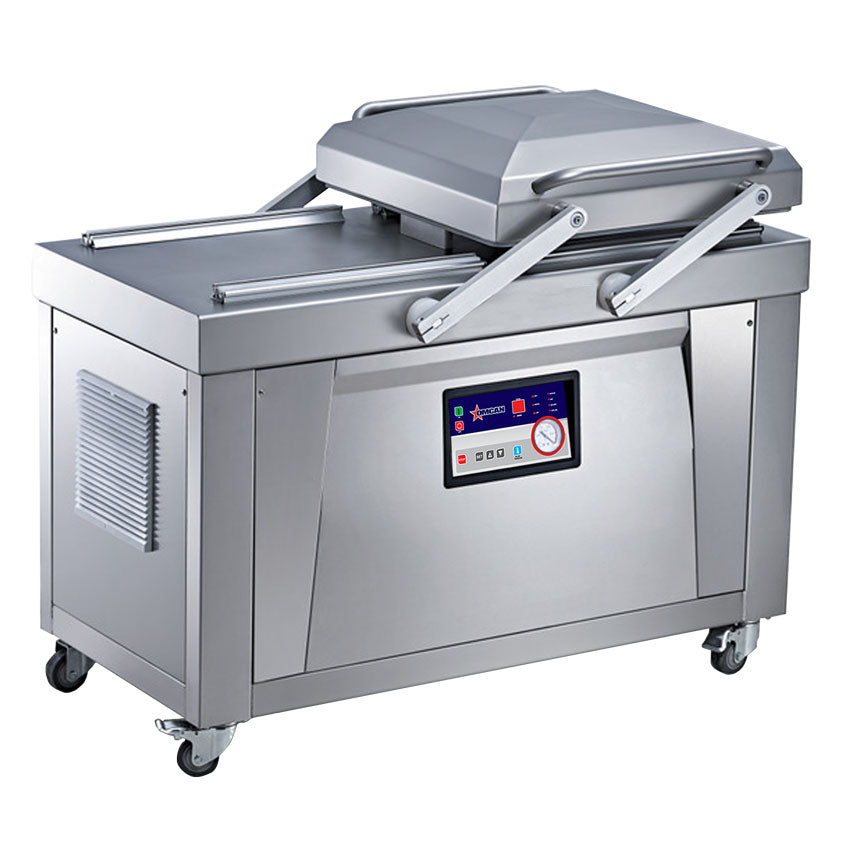 Omcan VP-CN-0600 Stainless Steel Double Chamber Vacuum Packaging Machine, 23.6" Seal Bars, 220V/3Ph