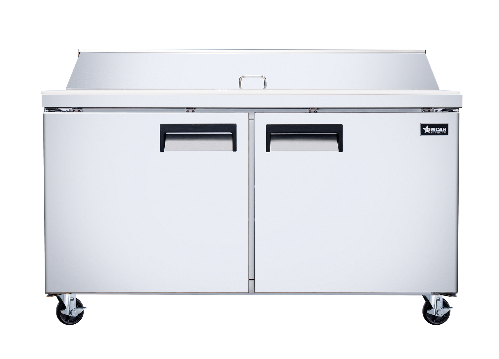 Omcan PT-CN-1524-HC 60 In. Refrigerated Prep Table, 16.6 Cu. Ft., 2 Doors, Stainless Steel