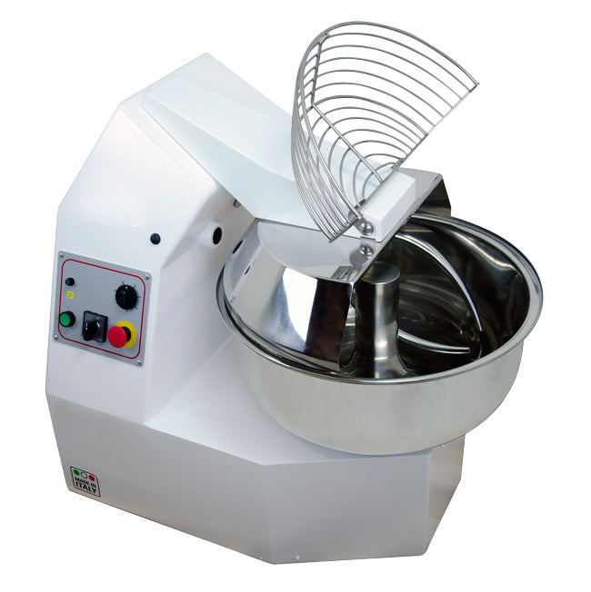 Omcan MX-IT-0025 Stainless Steel Single-Speed Dough Fork Mixer, 26.4 qt, Timer, 200-240V/1Ph