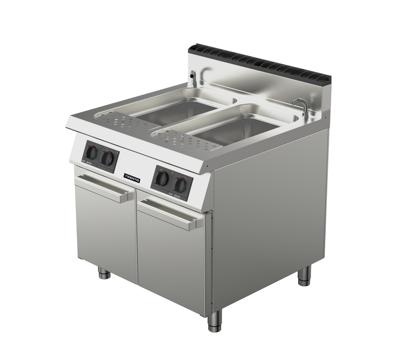 Omcan CE-IT-0090 24 Gallon Double Tank Natural Gas Pasta Cooker, Single Burner, Stainless Steel, 95,000 BTU