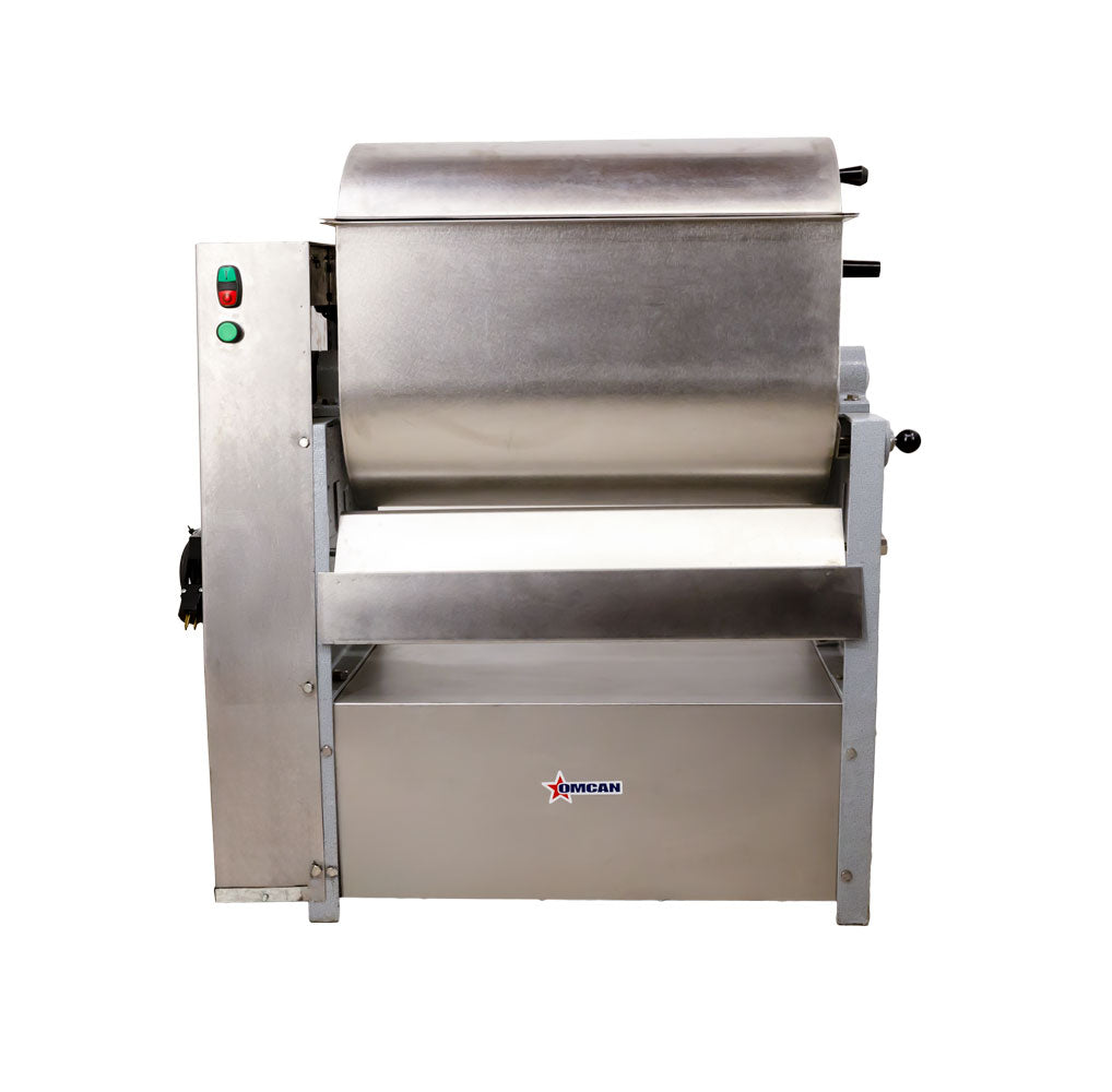Omcan MM-BR-0050 110 lb. Medium-Duty Meat Mixer, Stainless Steel Tank and Blades, Tilting Discharge