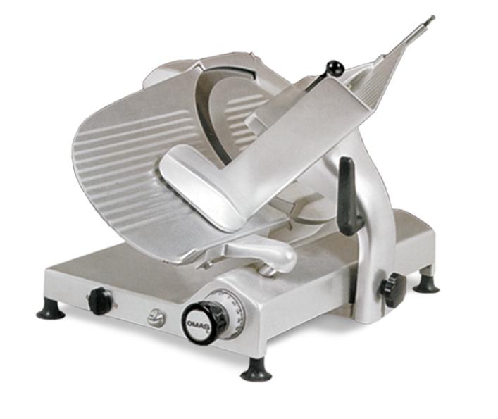 Omcan MS-IT-0300-G 12 In. Omas Gear-Driven Heavy Duty Elite Meat Slicer, High Carbon Steel Blade, Anodized Aluminum