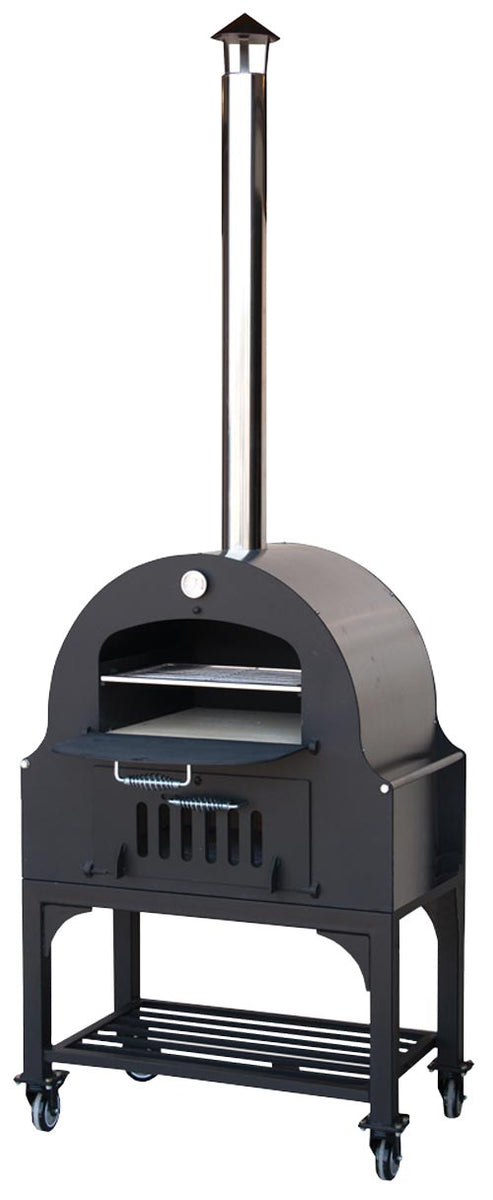 Omcan 31312 Medium Outdoor Wood Burning Oven with Stainless Steel Oven Shelf and Stand, 950°F