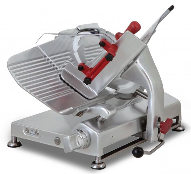 Omcan MS-IT-0330-C 13 In. Omas Meat Slicer, Chromium-Plated Blade, Dual-Action Sharpener, Stainless Steel