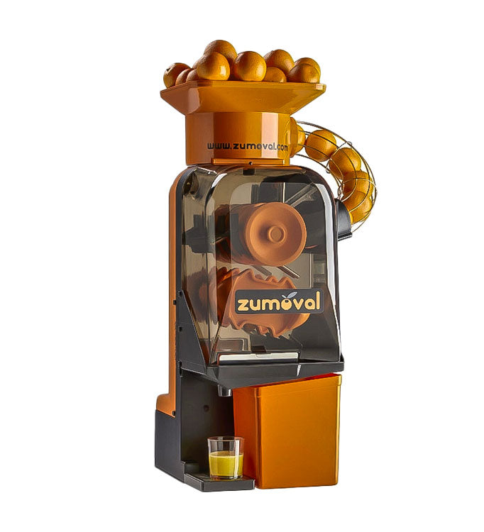 Omcan 39519 Zumoval Minimatic Compact Citrus Juice Extractor, with Auto Feeder, 15 Fruits/Min, 115V