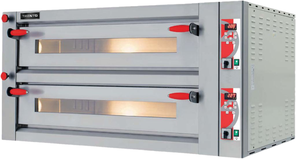Omcan 40643 Fuoco Series Double Chamber Electric Pizza Oven with Digital Display, Stainless Steel, 220V/3Ph