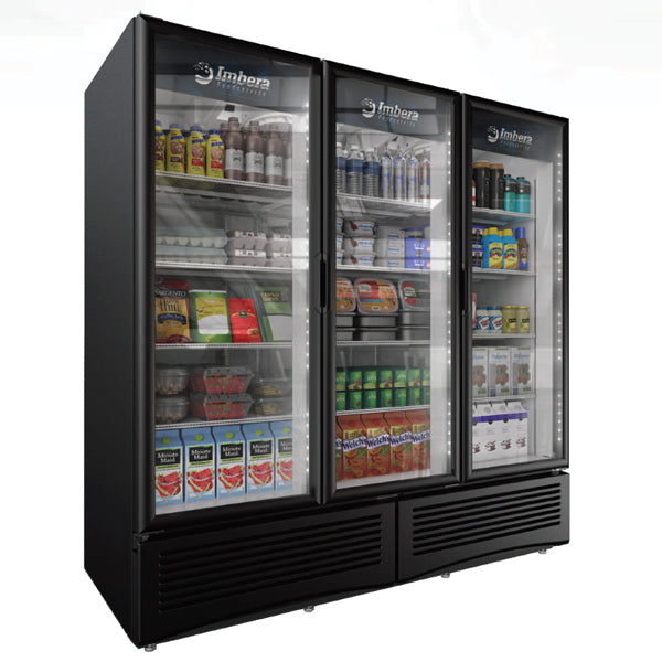 Imbera 41220 78.75 In. G372 Triple Glass Door Display Refrigerator, 71 Cu. Ft. with LED Lighting and BMAD System