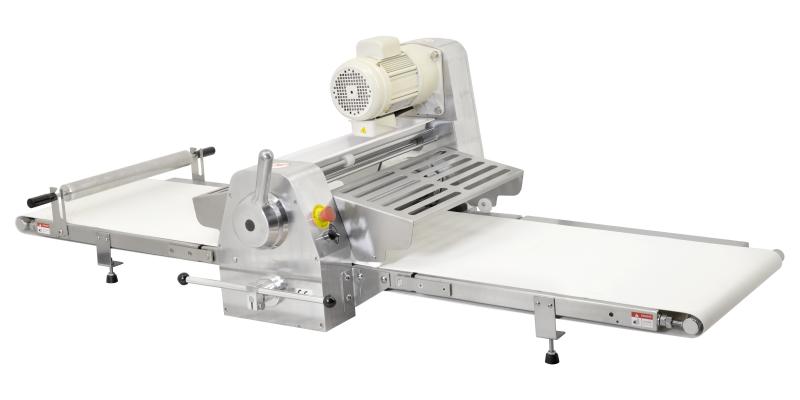 Omcan BE-CN-2083-CSS 30 In. Stainless Steel Countertop Reversible Dough Sheeter, 560W, Foldable Tables, Safety Guards