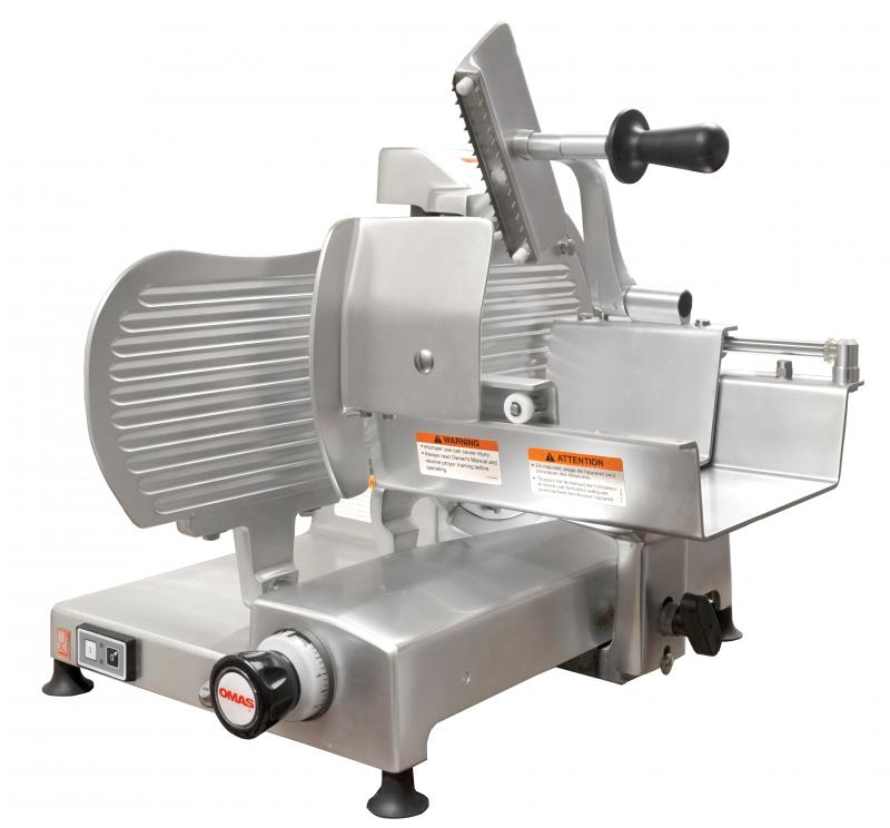 Omcan 44006 Omas S-Series 12.3" Horizontal Gear-Driven Meat Slicer, 110V