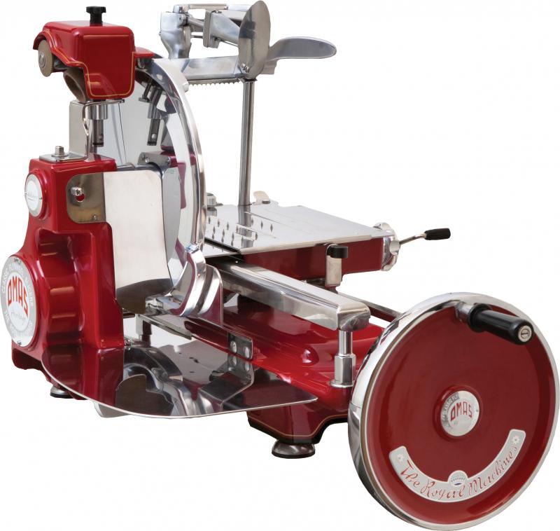 Omcan 44007 Omas 12.5" La Volano Heritage Manual Flywheel Meat Slicer, Stainless Steel