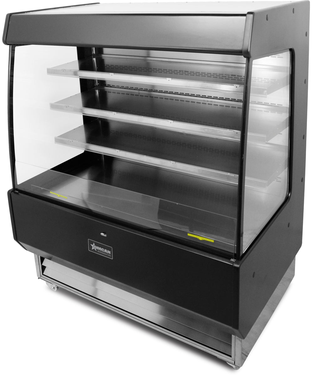 Omcan RS-CN-0770 51 In. Open Grab-and-Go Refrigerated Display, Night Curtain, Ventilated Cooling, Stainless Steel