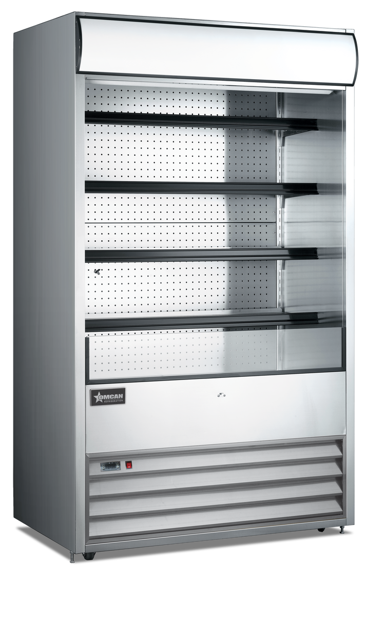 Omcan 48479 Stainless Steel 30" Five-Shelf Grab-and-Go Open Refrigerated Floor Showcase, 15.5 cu.ft, 220V