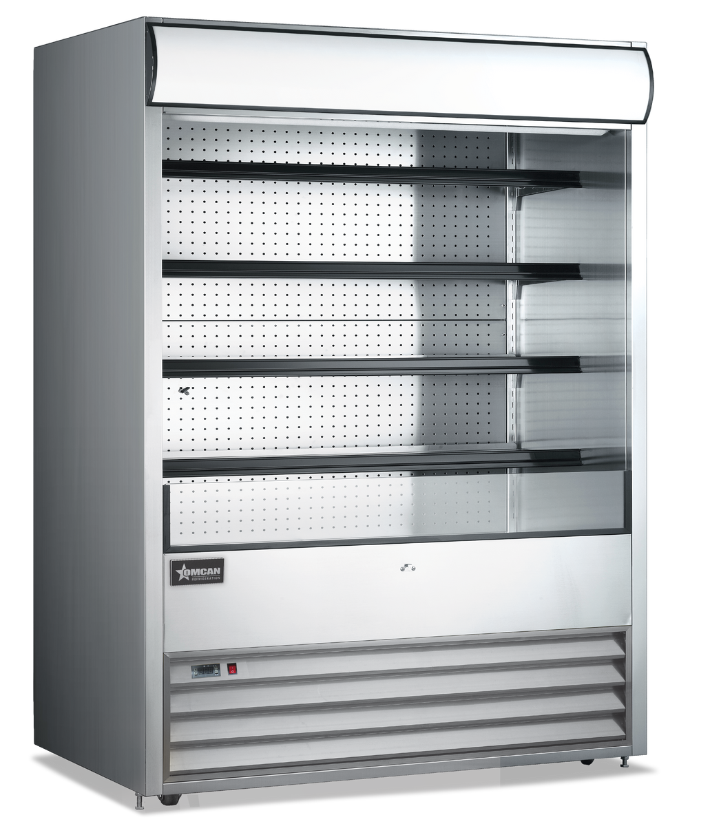 Omcan 43460 Stainless Steel 72" Five-Shelf Grab-and-Go Open Refrigerated Floor Showcase, 37.1 cu.ft, 220V