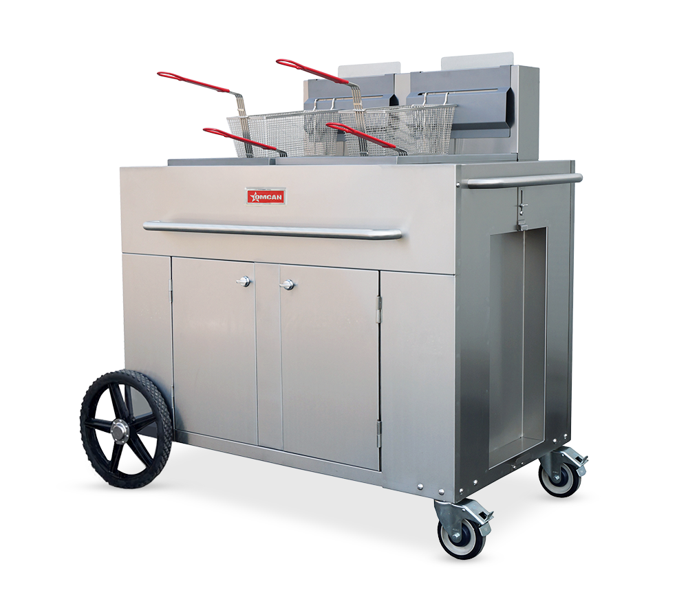 Omcan CE-CN-DOF LP 53 In. Outdoor Portable Propane Fryer, Double Tank, Stainless Steel