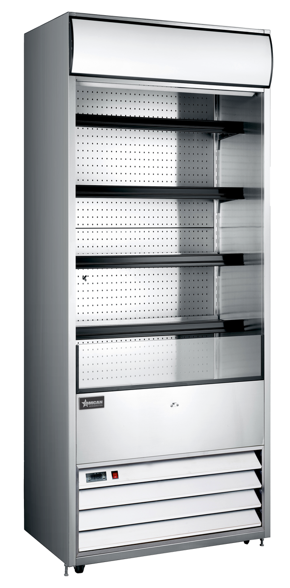 Omcan 41469 Stainless Steel 48" Five-Shelf Grab-and-Go Open Refrigerated Floor Showcase, 24.7 cu.ft, 110V