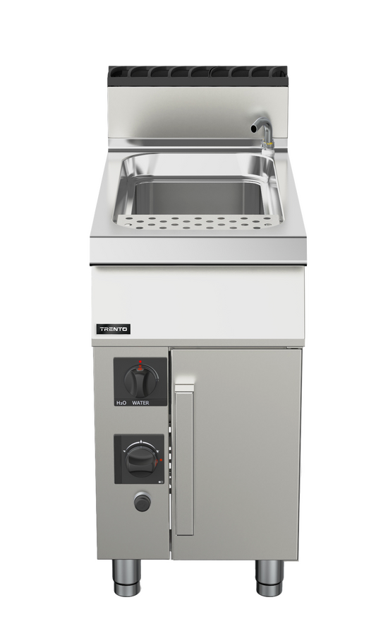 Omcan CE-IT-0045PLUS 12 Gallon Single Tank Natural Gas Pasta Cooker, Double Burner, Stainless Steel, 78,000 BTU
