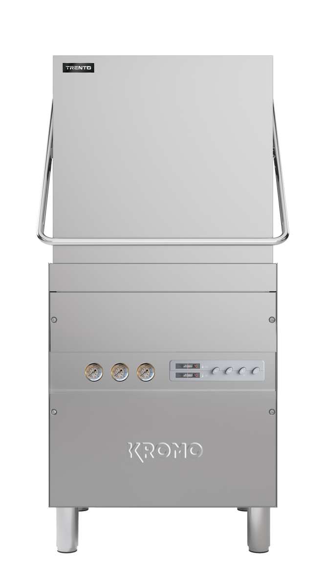 Kromo HOOD-110-USA 28 In. Hood-Type Dishwasher, 30 Racks/Hr, Double Skin Hood, Split Wash/Rinse Arms, 220-240V