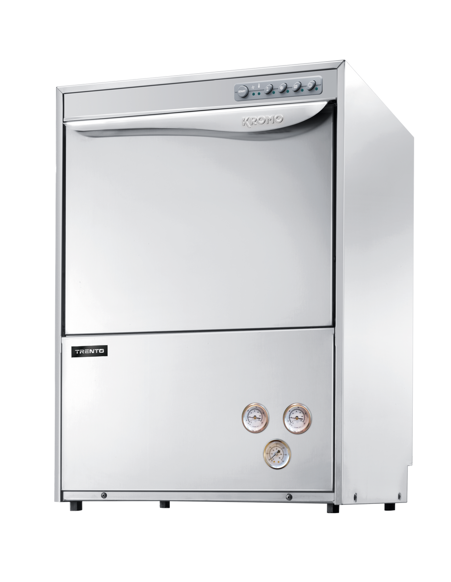 Omcan DUPLA-50-USA 23 In. Kromo High-Temperature Undercounter Dishwasher, Stainless Steel, AISI 304 Double-Walled, Two Wash Cycles